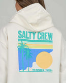 Salty Crew Simplicity Zip Through Fleece Hoodie - Off White