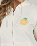 Salty Crew Simplicity Zip Through Fleece Hoodie - Off White