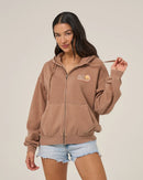 Salty Crew Ombre Wave Zip Through Fleece Hoody - Mocha