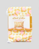 Good Vibes Inflatable Beach Pillow with Tassels - Retro Dot
