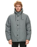 Salty Crew Long Shore Parka Hooded Jacket - Dark Slate