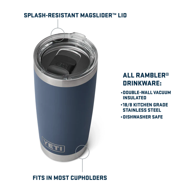 Yeti Rambler 20oz (591ml) Tumbler with Magslider Lid - Moon Dust
