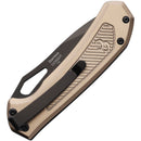 Cattlemans Cutlery Terragator Folding Black Linerlock Pocket Knife - Bronze Handle