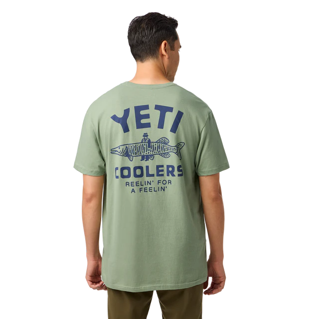 Yeti Coolers Reelin Feelin Fishing Short Sleeve T-Shirt - Olive