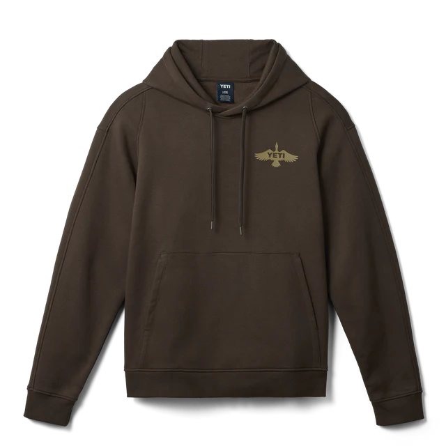 Yeti Wetlands Duck Badge Fleece Hoodie - Brown