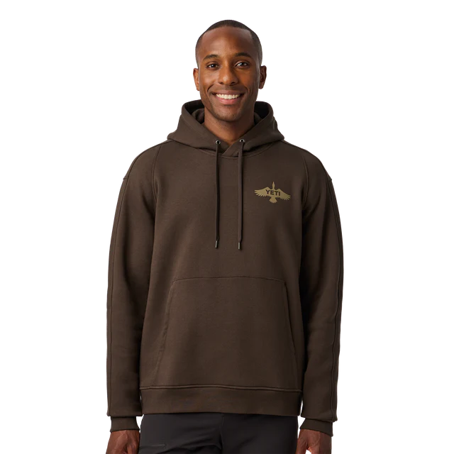 Yeti Wetlands Duck Badge Fleece Hoodie - Brown