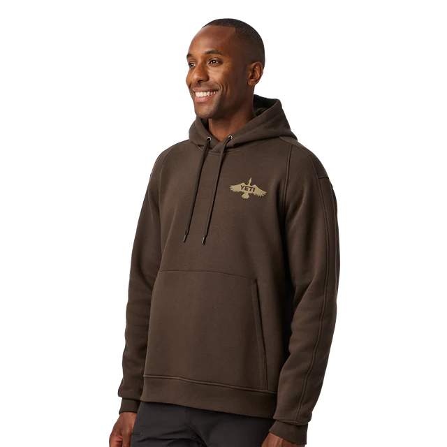 Yeti Wetlands Duck Badge Fleece Hoodie - Brown