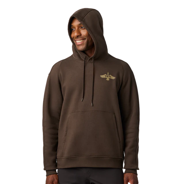 Yeti Wetlands Duck Badge Fleece Hoodie - Brown