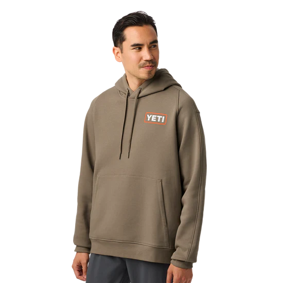 Yeti Wetlands Logo Badge Fleece Hoodie - Taupe