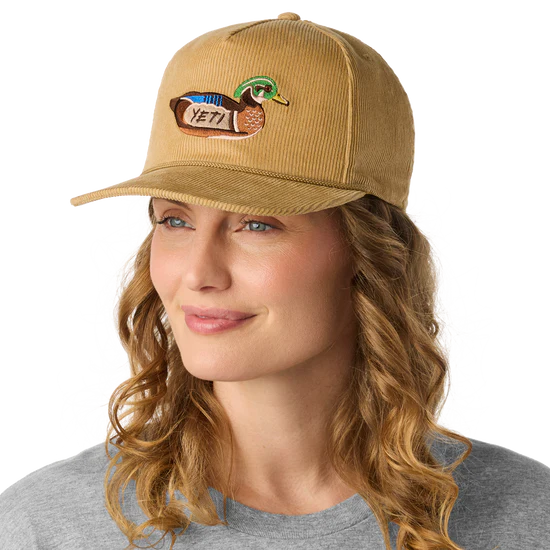 Yeti Duck Corduoy Flat Brim Hat Brown