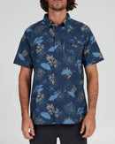Salty Crew Feeding Frenzy UV Woven Short Sleeve Shirt - Navy