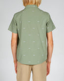Salty Crew Boys Bruce Woven Short Sleeve Shirt - Vintage Military