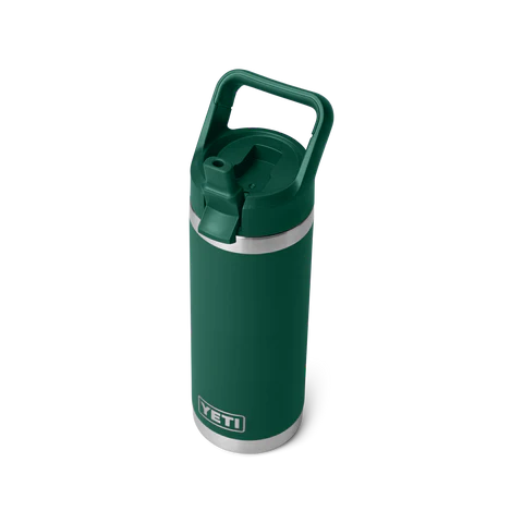 Yeti Rambler 18oz (532ml) Straw Bottle with Colour-Matched Straw Cap - Black Forest Green