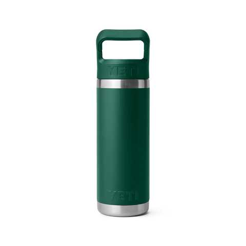 Yeti Rambler 18oz (532ml) Straw Bottle with Colour-Matched Straw Cap - Black Forest Green