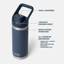 Yeti Rambler 18oz (532ml) Bottle with Flip Chug Cap - Variety of Colours Available