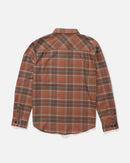 Salty Crew Fathom Woven Long Sleeve Tech Flannel Shirt - Russet