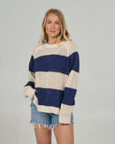 Salty Crew Signal Knit Crew Jumper - Bright Navy