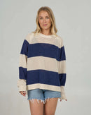 Salty Crew Signal Knit Crew Jumper - Bright Navy