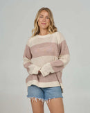 Salty Crew Signal Knit Crew Jumper - Mushroom