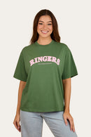 Ringers Western Womens Varsity Oversized T-Shirt - Washed Ivy