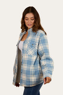 Ringers Western Women's Sadie Sherpa Flannelette Jacket - Faded Denim/Off White