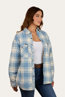 Ringers Western Women's Sadie Sherpa Flannelette Jacket - Faded Denim/Off White