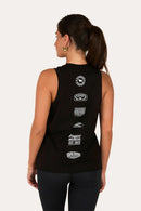 Ringers Western Women's Park Run Active Muscle Tank - Black