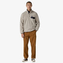 Patagonia Men's Lightweight Synchilla Snap T Fleece Pullover - Oatmeal Heather/Smolder Blue
