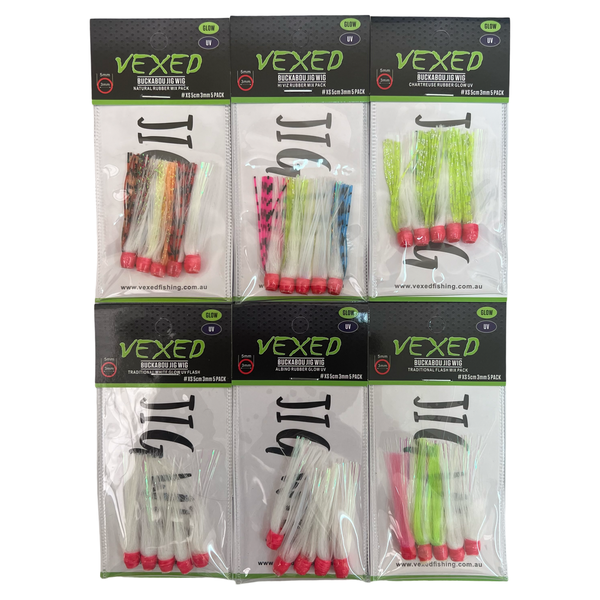 Vexed Buckabou Jig Wig (5cm / 3mm / 5pk) - Variety of Colours Available