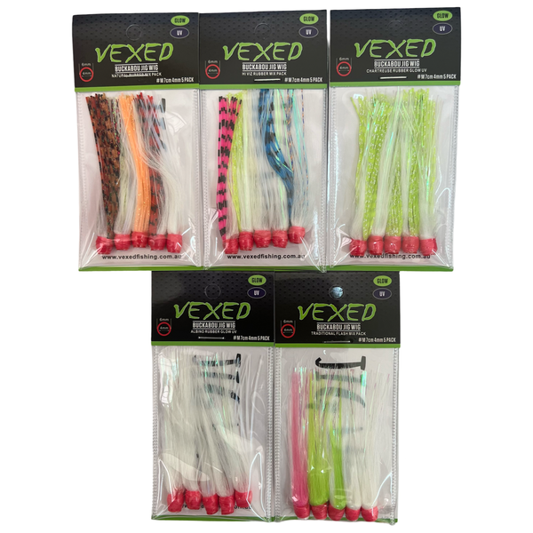 Vexed Buckabou Jig Wig (7cm / 4mm / 5pk) - Variety of Colours Available