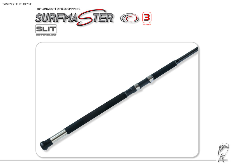 Assassin Surfmaster Rod ASUM10LB2S 10ft 2pce Spin (Long Butt)