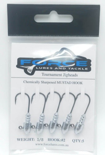 Force Lures & Tackle Tournament Jigheads Hook Size 2 (Assorted Weights)