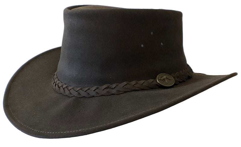 Barmah Hats Bushie Oiled - Chocolate (Small)