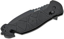 Kabar Coytu Linerlock Folding Flip Knife with Seatbelt Cutter &amp; Axis Lock - Black