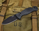 Kabar Coytu Linerlock Folding Flip Knife with Seatbelt Cutter &amp; Axis Lock - Black