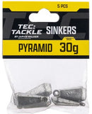 Jarvis Walker Tec Tackle Pyramid Sinker -Size 30g (5Pack)