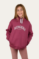 Ringers Western Kids Campus Pullover Fleece Hoodie - Berry