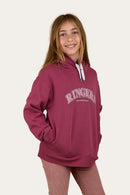 Ringers Western Kids Campus Pullover Fleece Hoodie - Berry