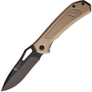 Cattlemans Cutlery Terragator Folding Black Linerlock Pocket Knife - Bronze Handle