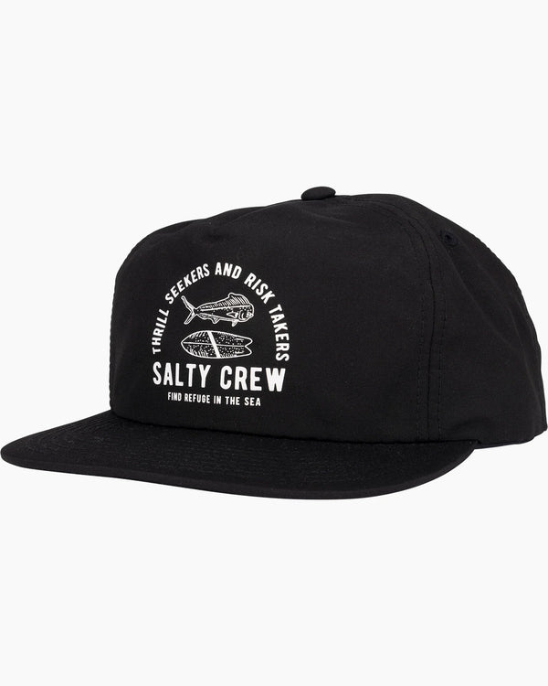 Salty Crew Lateral Line 5 Panel Hat - Black