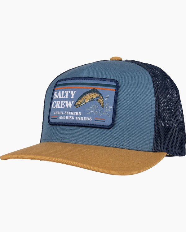 Salty Crew Double Haul Trucker Cap Hat - Slate/Workwear