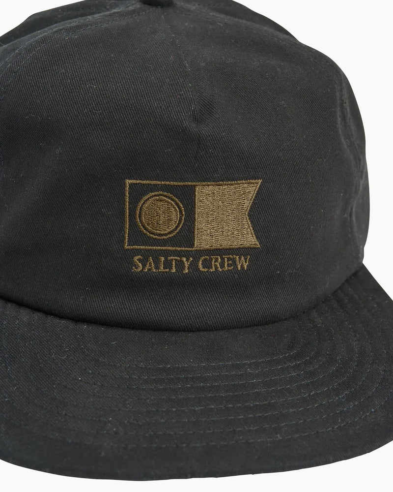 Salty Crew Flagship Decon 5 Panel Cap - Black