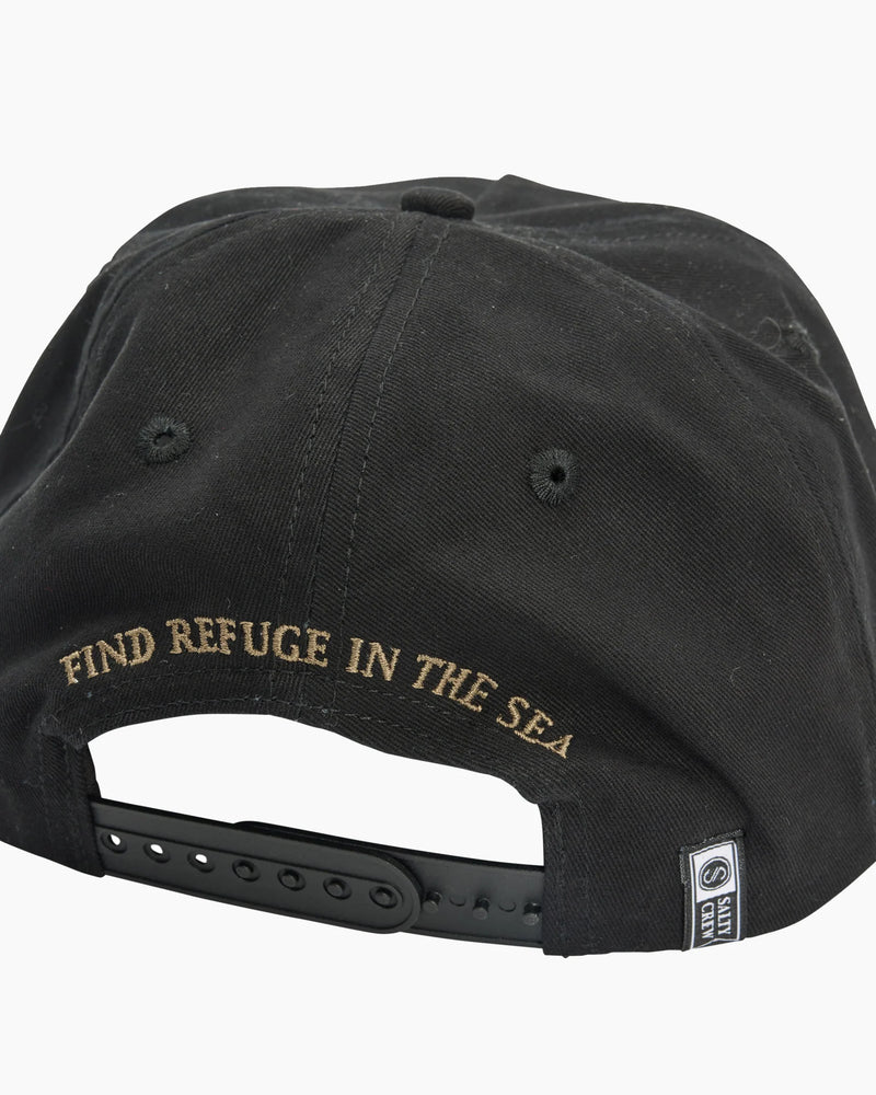 Salty Crew Flagship Decon 5 Panel Cap - Black