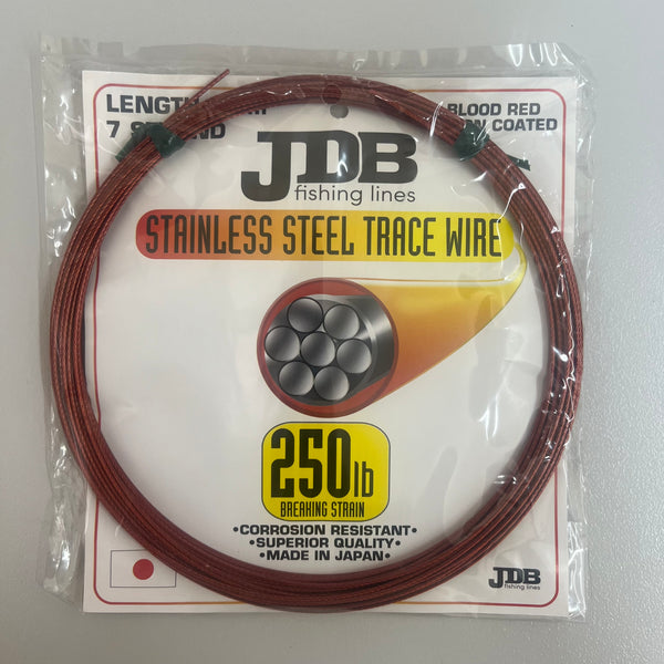 JDB Nylon Coated Stainless Steel Wire (250lb) - Red