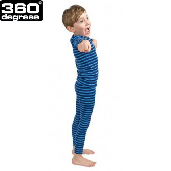 360 Degrees Kids Thermal Pants - Ocean Stripe (Size XS / 2-4)