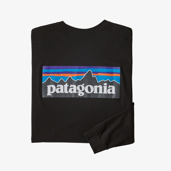 Patagonia Men's Long-Sleeved P-6 Logo Responsibili-Tee® - Black