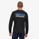 Patagonia Men's Long-Sleeved P-6 Logo Responsibili-Tee® - Black