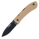 Kabar Dozier 3" Hunter Folding Knife with Plain Black Blade - Coyote Brown Zytel Handle