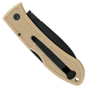 Kabar Dozier 3" Hunter Folding Knife with Plain Black Blade - Coyote Brown Zytel Handle