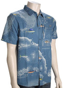 Salty Crew Flagship UV Short Sleeve Button Up Shirt - Channel Blue&nbsp;